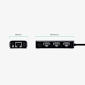 Miniatyrbild 11 av 11: Ugreen 20264 RJ45 / USB-A 10/100 Mbps HUB nettverksadapter 3x USB-A 2.0 - svart