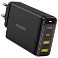 Miniatyrbillede 1 af 9: CHOETECH FAST NETVÆRK OPLADER GAN 140W 4 PORTE 2X USB C, 2X USB SORT