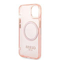 Miniatyrbild 8 av 9: Guess GUHMP14MHTCMP iPhone 14 Plus 6.7 rosa/rosa hardt deksel Gold Outline gjennomsiktig MagSafe