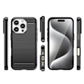 Miniatyrbillede 3 af 8: CARBON CASE SILIKONE ETUI TIL IPHONE 16 PRO MAX - SORT