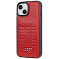 Miniatyrbillede 2 af 8: AUDI SYNTETISK LÆDER TASKE MED MAGSAFE TIL IPHONE 15 / 14 / 13 - RØD