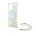 Miniatyrbild 5 av 7: Guess GUHMP16LHCPOFPH iPhone 16 Pro 6,3" vit/vit hardcase IML Flowers Allover Electro With Pearl Strap MagSafe
