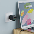 Miniatyrbild 9 av 11: Acefast 2-i-1 vegglader 2x USB Type C / USB 65W, PD, QC 3.0, AFC, FCP (sett med kabel) svart (A13 svart)