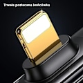 Miniatyrbild 7 av 9: USAMS Vinklad USB-C till Lightning PD 20W Snabbladdning Iceflake Series-kabel 1,2m svart/svart SJ583USB01 (US-SJ583)