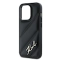 Miniatyrbillede 6 af 8: KARL LAGERFELD DIAGONAL QUILTED SCRIPT COVER TIL IPHONE 13 PRO / 13 - SORT