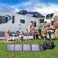 Miniatyrbillede 9 af 11: CHOETECH SOLAR SOLAR LADER 100W FOLDBAR USB C, 2X USB QC SORT