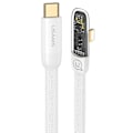 Miniatyrbild 1 av 9: USAMS Vinklad USB-C till Lightning PD 20W Snabbladdning Iceflake Series-kabel 2m vit/vit SJ586USB02 (US-SJ586)