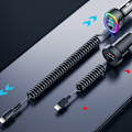 Miniatyrbild 7 av 11: Joyroom hurtiglader 4 i 1 PD, QC3.0, AFC, FCP med Lightning-kabel 1,6m 57W svart (JR-CL20)
