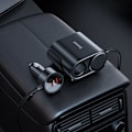 Miniatyrbild 10 av 11: Baseus High Efficiency Pro 2x sigarettenneradapter USB-A USB-C med 30W lader - svart