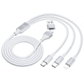 Miniatyrbild 8 av 11: 3mk Hyperkabel 3in1 USB-A - USB-C / USB-C - mikro-USB - Lightning 1,5 m - hvit