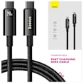 Miniatyrbild 1 av 9: USB C - USB C-kabel 480Mb/s 240W 1m Baseus Tungsten Gold CAWJ040101 - svart