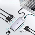 Miniatyrbillede 4 af 7: CHOETECH 9IN1 MULTIFUNKTIONEL USBC-3XUSB HUB/SD OG TF LÆSER/HDMI/VGA/USBC/RJ