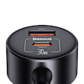 Miniatyrbild 4 av 11: Baseus High Efficiency Pro 2x sigarettenneradapter USB-A USB-C med 30W lader - svart