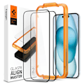 Miniatyrbillede 4 af 10: HÆRDET GLAS SPIGEN ALM GLASS FC 2-PACK IPHONE 15 SORT