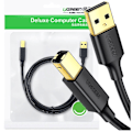 Miniatyrbild 1 av 7: Ugreen USB Type B-skriverkabel (hann) - USB 2.0 (hann) 480 Mbps 2 m svart (US135 20847)