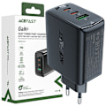 Miniatyrbild 1 av 6: Acefast rask GaN-lader (2xUSB-C / USB-A) PPS / PD / QC4+ 65W svart (A41)