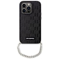 Miniatyrbillede 2 af 7: KARL LAGERFELD SAFFIANO MONOGRAM CHAIN ETUI TIL IPHONE 14 PRO - SORT