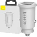 Baseus Grain Car Charger mini billader 2x USB 3.1A hvit (CCALL-ML02)