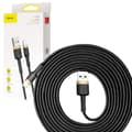 Baseus Cafule-kabel slitesterk nylonkabel USB / Lightning QC3.0 2A 3M svart-gull (CALKF-RV1)