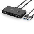 Miniatyrbillede 3 af 9: UGRØN SWITCH BOX HUB SWITCH 4X USB 3.2 USB SPLITTER SORT