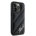 Miniatyrbillede 4 af 8: KARL LAGERFELD DIAGONAL QUILTED SCRIPT COVER TIL IPHONE 14 PRO MAX - SORT