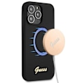 Miniatyrbild 1 av 8: Guess GUHMP13LLSLMGBK iPhone 13 Pro / 13 6,1" svart/svart hårt fodral Silikonskript Guldlogotyp MagSafe