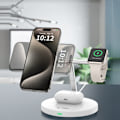 Miniatyrbild 7 av 7: TECH-PROTECT QI15W-A35 3IN1 MAGNETISK MAGSAFE TRÅDLØS LADER HVITT