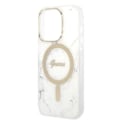 Miniatyrbild 6 av 10: Guess sett MagSafe lader + deksel til iPhone 14 Pro 6.1 hvit marmor (GUBPP14LHMEACSH)
