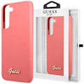Miniatyrbild 1 av 7: Guess GUHCS22MLSLMGFU S22+ S906 fuchsia/fuchsia hardt etui Silikon Script Metal Logo