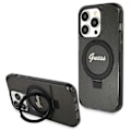 Miniatyrbild 2 av 2: Guess Ring Stand Script Glitter MagSafe-deksel til iPhone 13 Pro Max - Svart