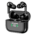 Miniatyrbild 3 av 10: AWEI Bluetooth 5.1 T29P TWS hörlurar + dockningsstation svart/svart