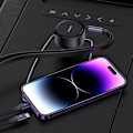 Miniatyrbild 8 av 11: Baseus Enjoyment USB-A billader med USB-C / Lightning 60W kabel - svart