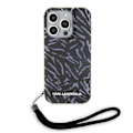 Miniatyrbillede 2 af 7: KARL LAGERFELD ZEBRA WITH CORD COVER TIL IPHONE 15 PRO MAX - LILLA