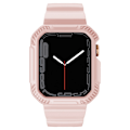 Miniatyrbild 3 av 9: Kingxbar CYF106 2-i-1 pansret etui til Apple Watch SE 8, 7, 6, 5, 4, 3, 2, 1 (41, 40, 38 mm) med rosa stropp