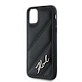 Miniatyrbillede 6 af 8: KARL LAGERFELD DIAGONAL QUILTED SCRIPT COVER TIL IPHONE 11 / XR - SORT