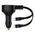 Miniatyrbild 4 av 7: 2-i-1 billader 33W 2x USB C (hann) Baseus Enjoyment - svart