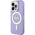 Miniatyrbild 3 av 9: Guess GUHMP14LHCMCGU-deksel til iPhone 14 Pro lilla/lilla hardt deksel Glitter Gold MagSafe