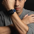 Miniatyrbild 4 av 5: UNIQ Dante armbånd Apple Watch Series 4/5/6/7/8/SE/SE2 42/44/45 mm rustfritt stål blå/koboltblå