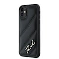 Miniatyrbillede 2 af 8: KARL LAGERFELD DIAGONAL QUILTED SCRIPT COVER TIL IPHONE 11 / XR - SORT