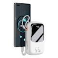 Miniatyrbild 2 av 11: Baseus Qpow Digital Display Powerbank med hurtiglading 20000mAh 22,5W QC/PD/SCP/FCP med innebygd USB-C-kabel hvit