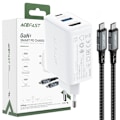 Miniatyrbillede 1 af 8: ACEFAST 2I1 OPLADER 65W USBC/USB ADAPTER HDMI4K60HZ+HVID KABEL