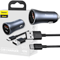 Miniatyrbild 1 av 11: BASEUS USB-LADER TYPE C 40 W USB TYPE C KABEL GRÅ