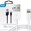Miniatyrbillede 1 af 11: CHOETECH CERTIFICERET KABEL USB-A - LIGHTNING MFI 1.8M HVID