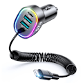 Miniatyrbild 10 av 11: Joyroom hurtiglader 4 i 1 PD, QC3.0, AFC, FCP med Lightning-kabel 1,6m 57W svart (JR-CL20)