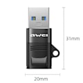 Miniatyrbild 2 av 4: AWEI Adapter CL-13 USB-C/USB-A svart/svart
