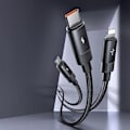 Miniatyrbild 2 av 10: MCDODO USB-kabel 3IN1 SNABBLADDNING USB-C LIGHTNING MICRO USB QC 1M LED