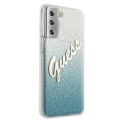 Miniatyrbild 5 av 9: Guess GUHCS21MPCUGLSBL S21+ G996 Blå/Blå Hard Case Glitter Gradient Script