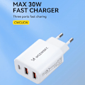 Miniatyrbild 6 av 11: Wozinsky CWCUCW 30W USB-C / 2 x USB-A vegglader - hvit