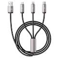 Miniatyrbild 1 av 9: TECH-PROTECT ULTRABOOST 3IN1 LIGHTNING & TYPE-C & MICRO-USB-KABEL 3.5A 100cm GRÅ