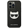 Miniatyrbillede 4 af 9: KARL LAGERFELD SAFFIANO CHOUPETTE HEAD PATCH COVER TIL IPHONE 14 PRO - SORT
